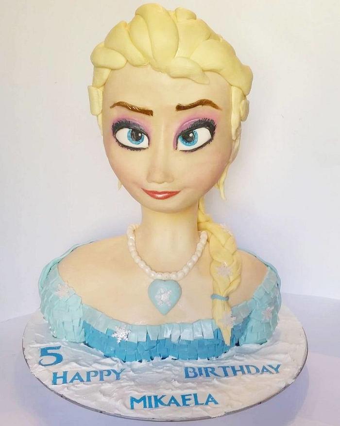 Elsa bust cake