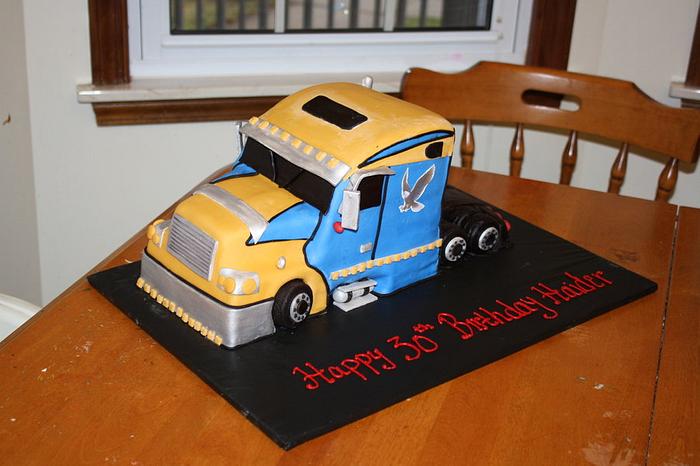 semi truck cake