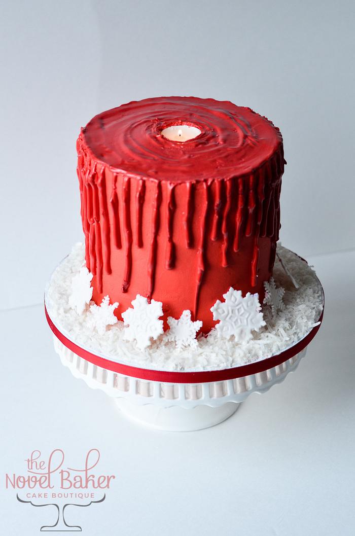 RED CANDLE CAKE