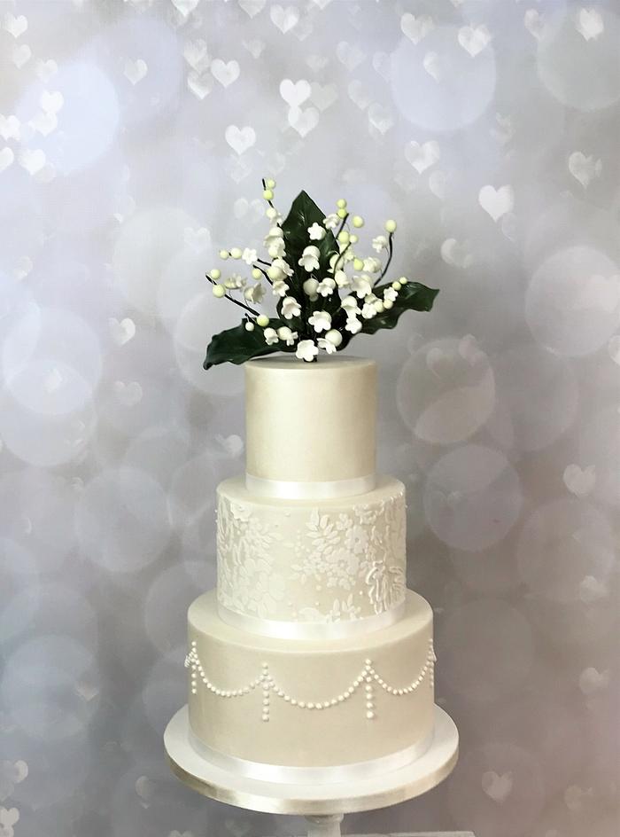 Lily of the vally Wedding cake
