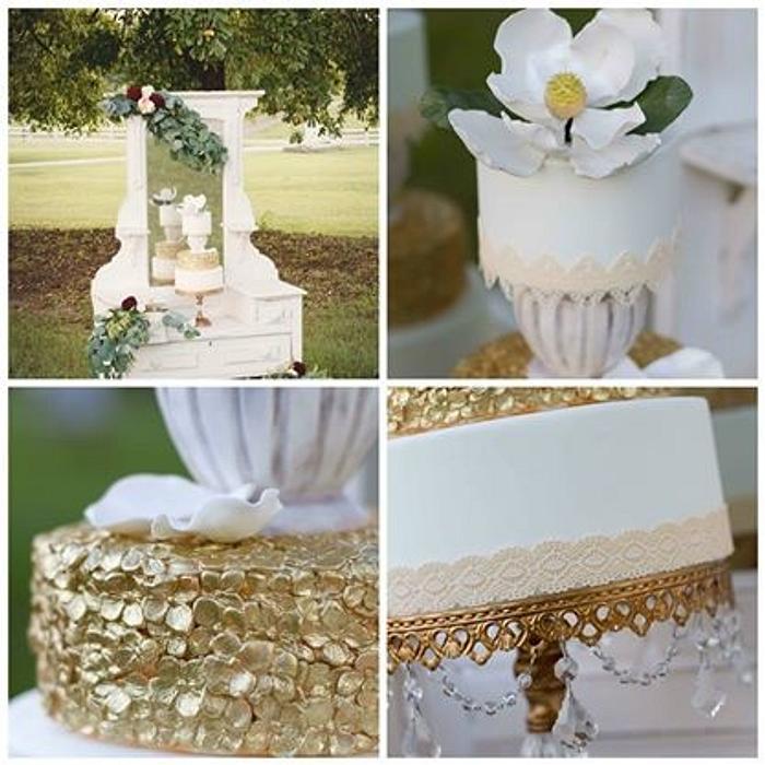 Golden Romance Stylized shoot cake
