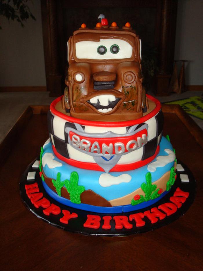 Mater Tow Truck Cake