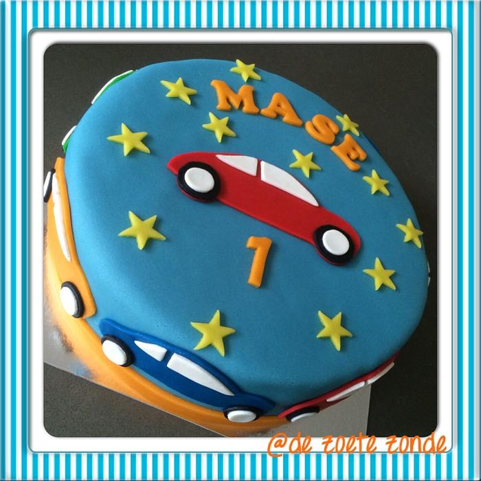 Boy's cake with cars
