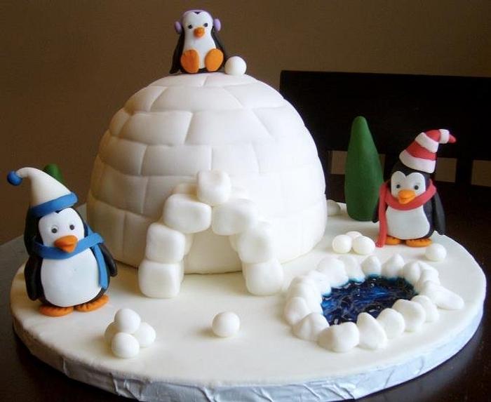 Penguin Family Birthday Cake