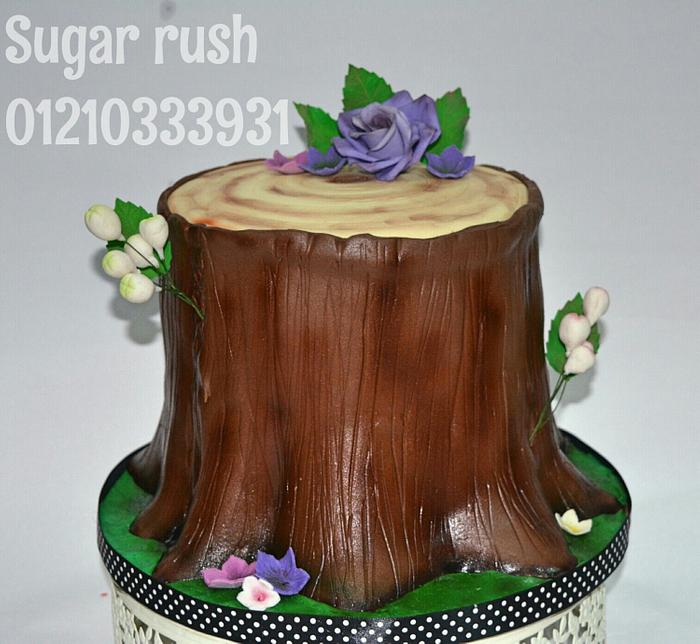 Tree stamp cake 