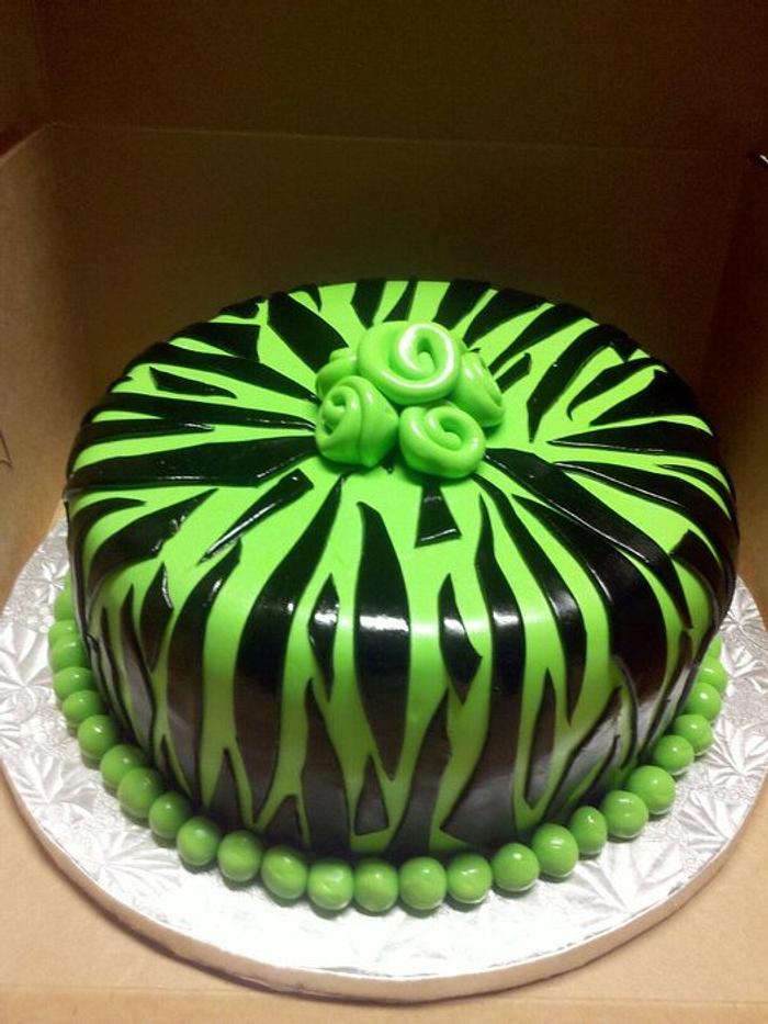 Neon Zibra cake
