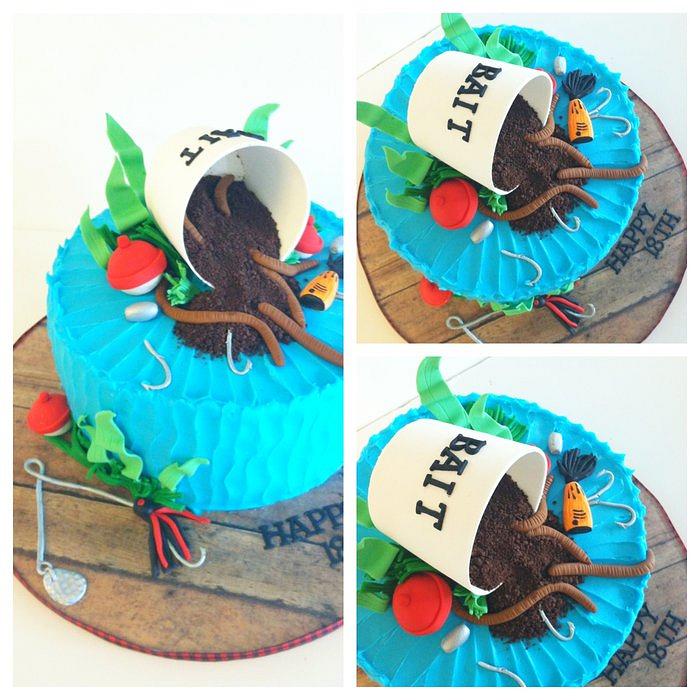 Fishing Cake - Decorated Cake by Jacque McLean - Major - CakesDecor