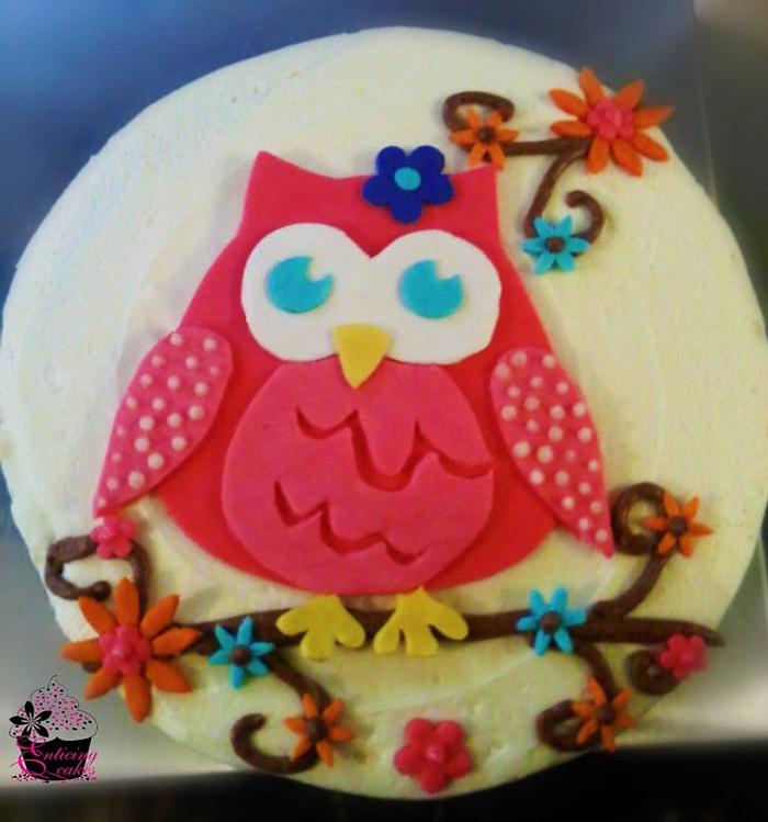Retro Owl Birthday Cake
