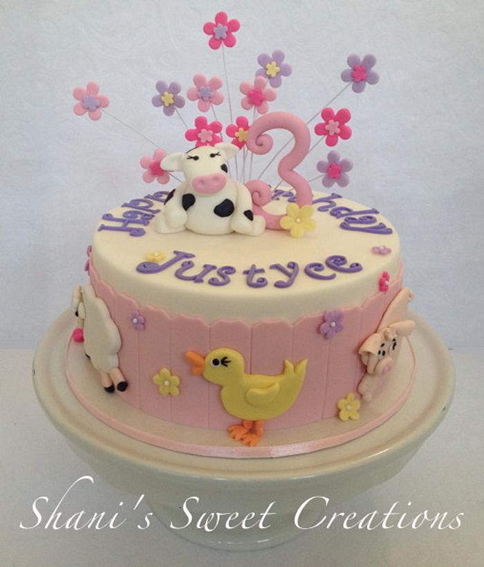 Farm Animal Birthday cake