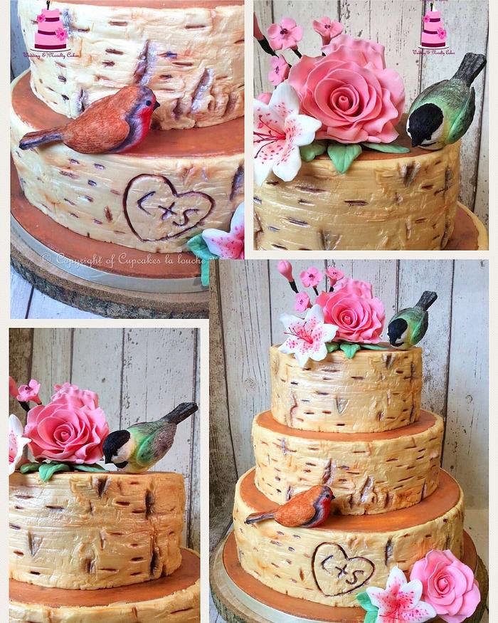 Birch effect wedding cake