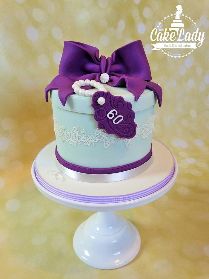 Hat box cake with giant bow detail