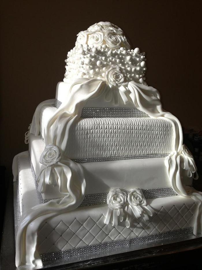 large 5 tier wedding cake 