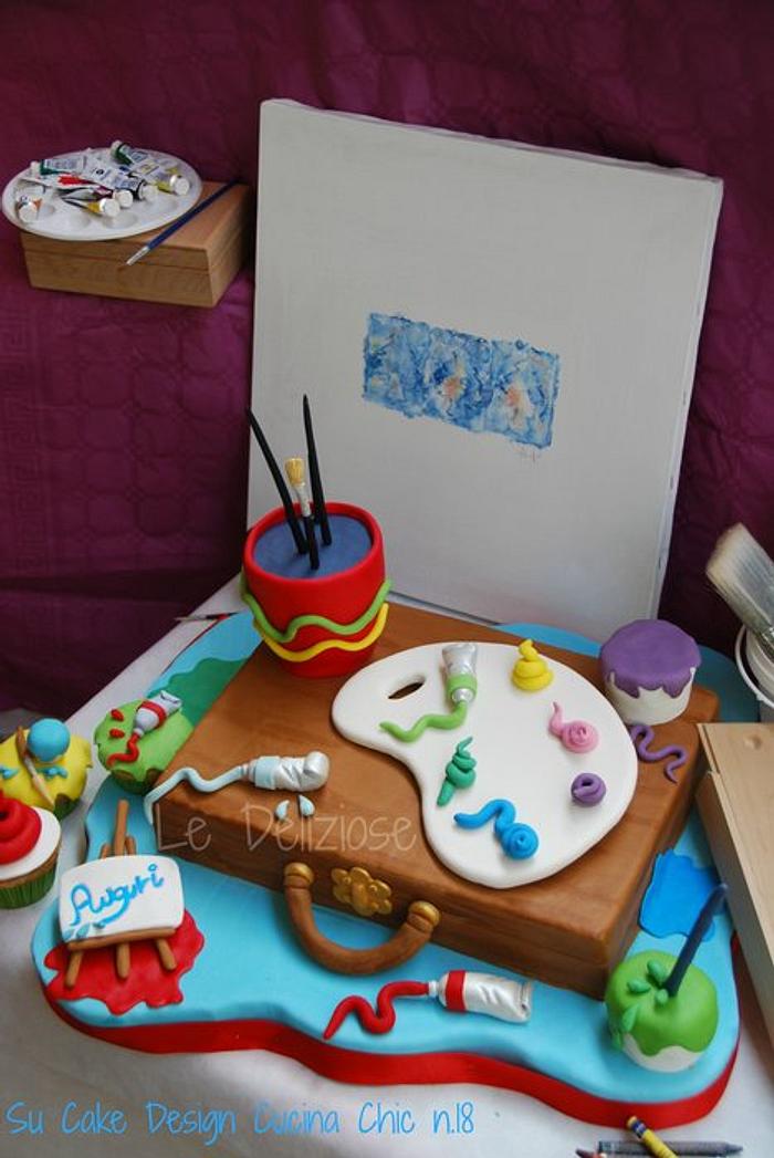 a cake for a painter