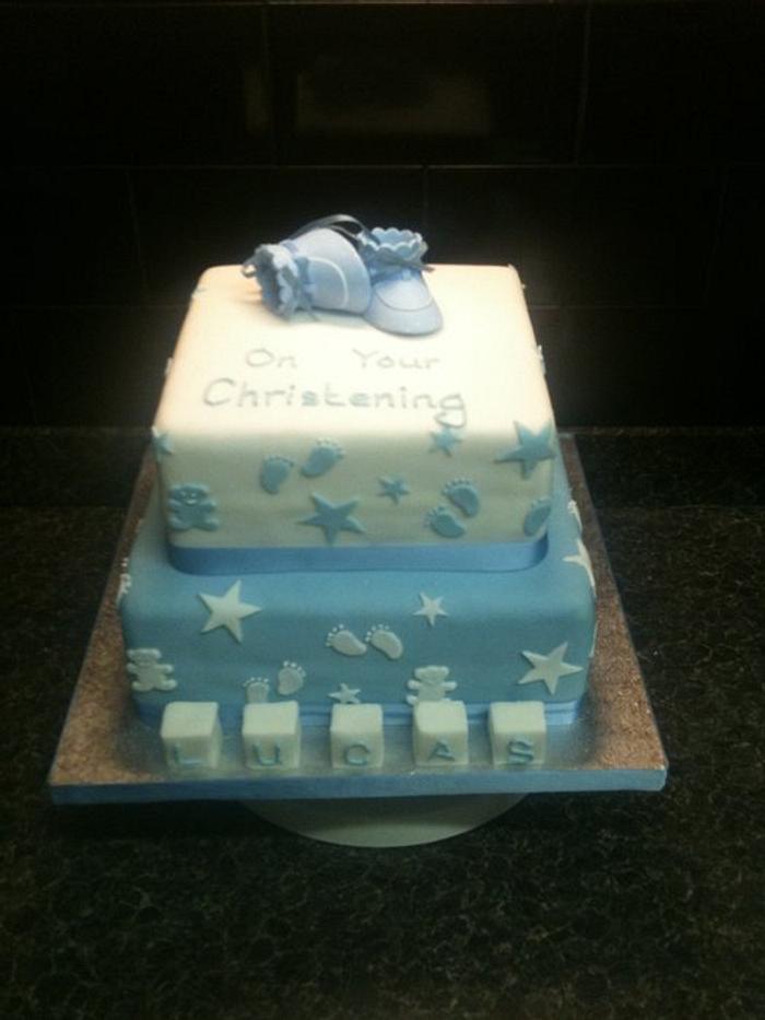 Christening Cake - my first tiered cake