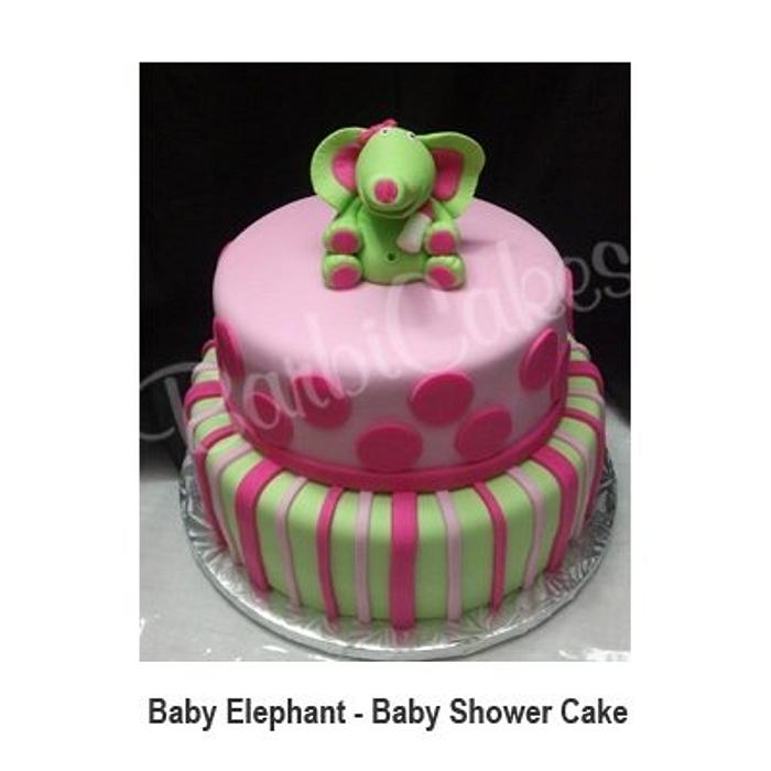 Baby Elephant Baby Shower Cake