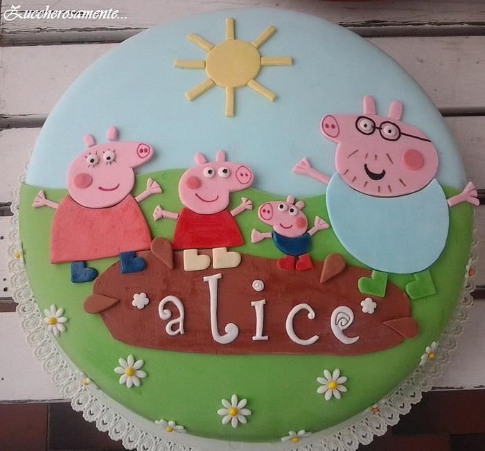 Peppa pig family cake