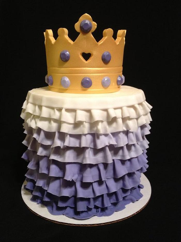 Purple Ombre Crown Smash Cake