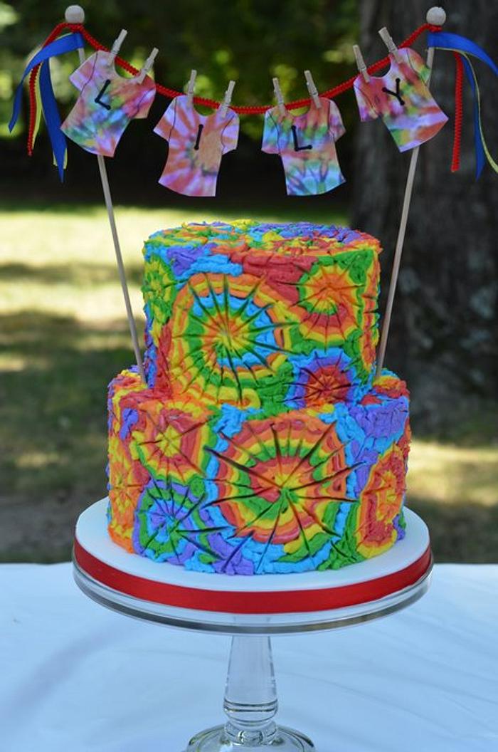 Tie Dye Birthday Party Cake