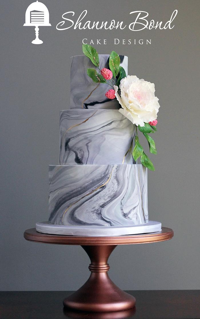 Gray Marble Wedding Cake