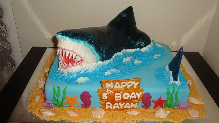 Shark themed cake