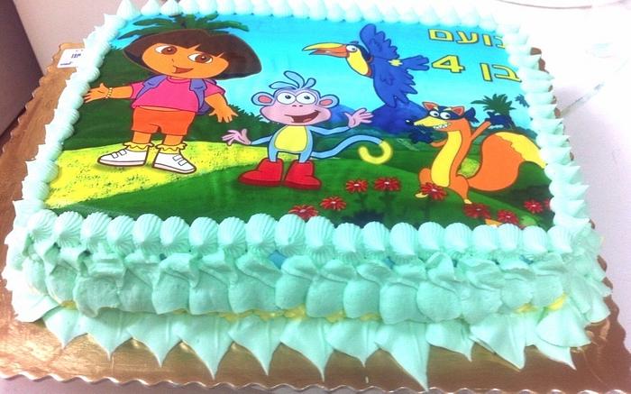 Dora cake | Dora birthday cake. Vanilla sponge with buttercr… | Flickr