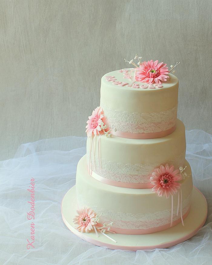 Gerbera Wedding cake!