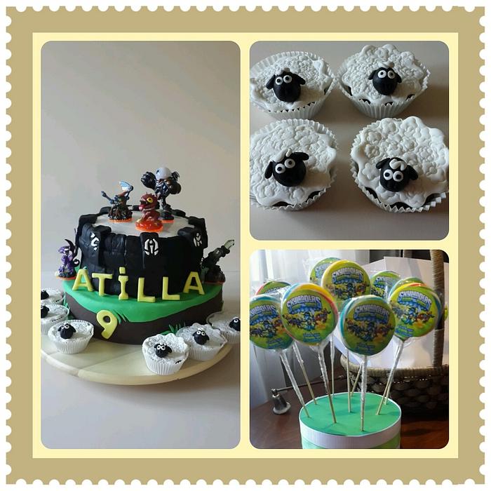 Skylanders cake and cupcakes
