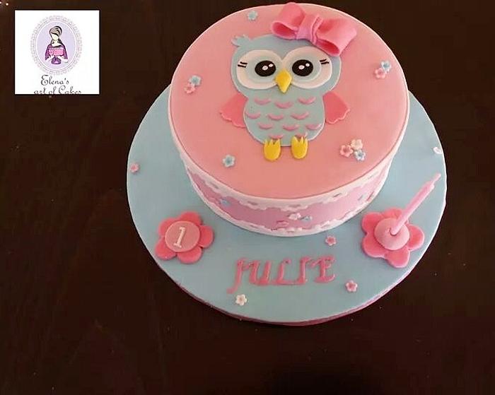 Owl birthday cake 