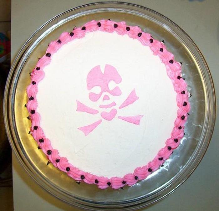 Pink skull cake