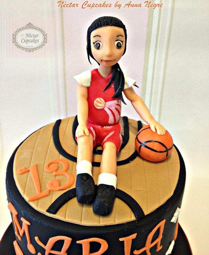 basketball girl cake
