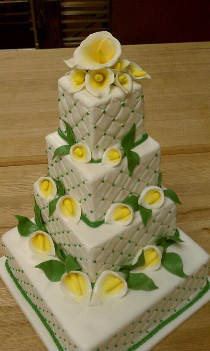 4-Tier Wedding Cake - Cala Lilies