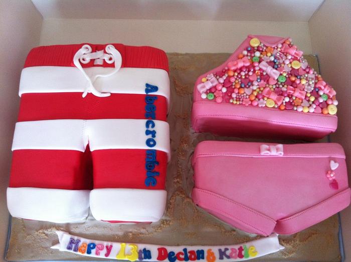 Shorts and Bikini Joint 13th birthday cake