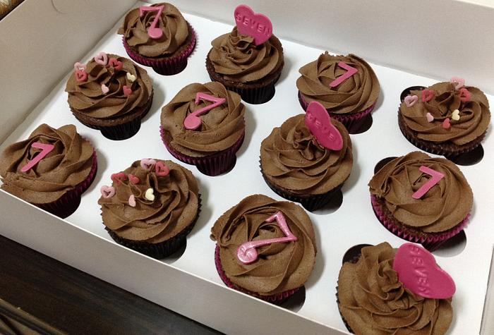 7th Birthday Chocolate Cupcakes