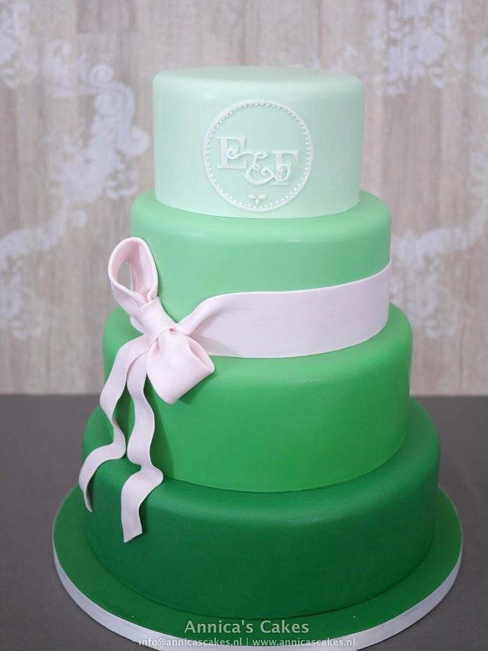 Emerald wedding cake