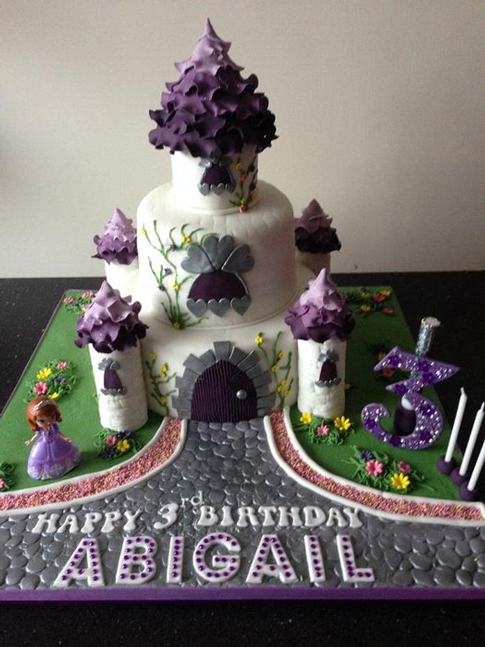 white and purple princess cake