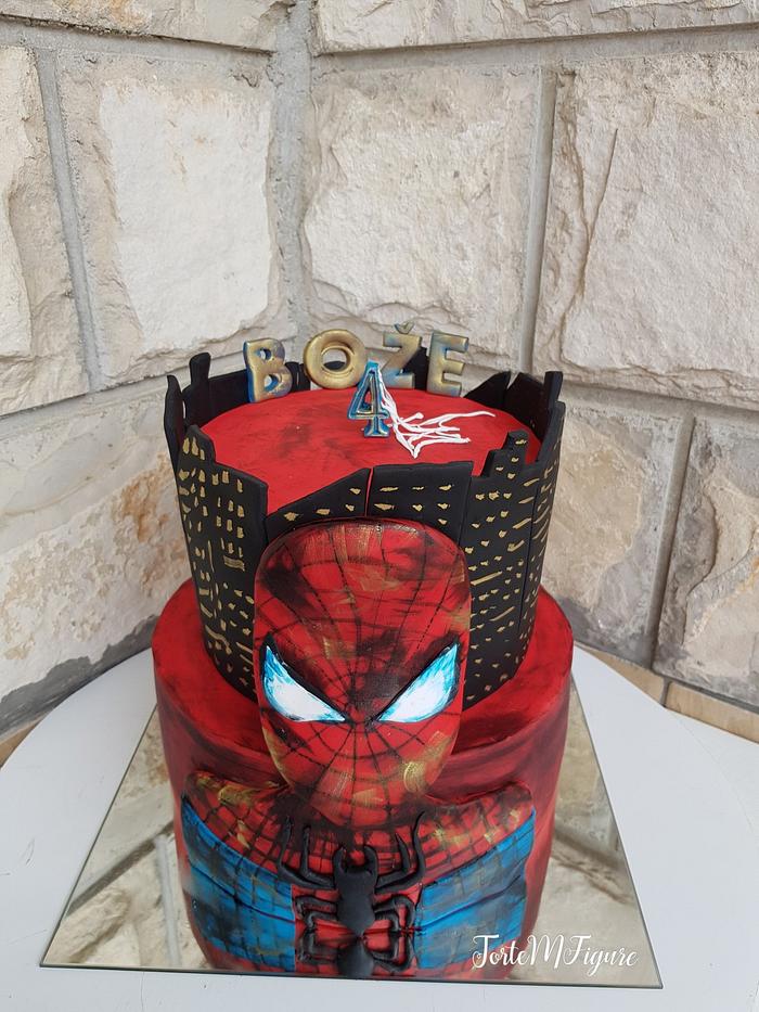 Fondant Spiderman bday cake