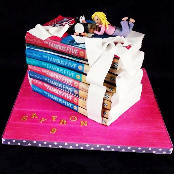 Stack of Famous Five books birthday cake