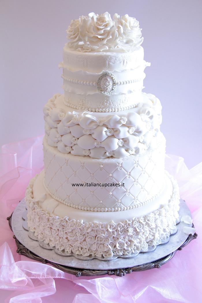 white wedding cake