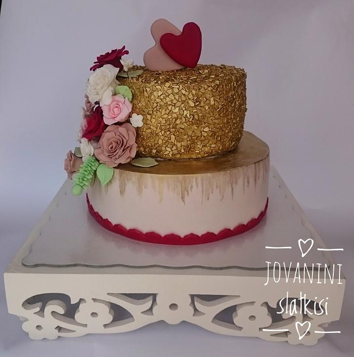 Wedding gold cake