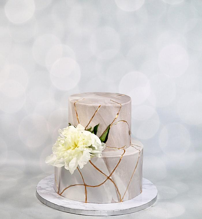 Grey Marbled wedding cake