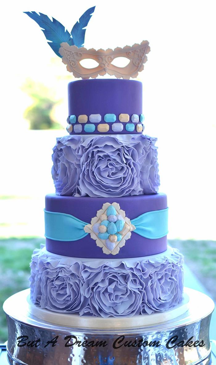 Masquered themed Quinceanera cake