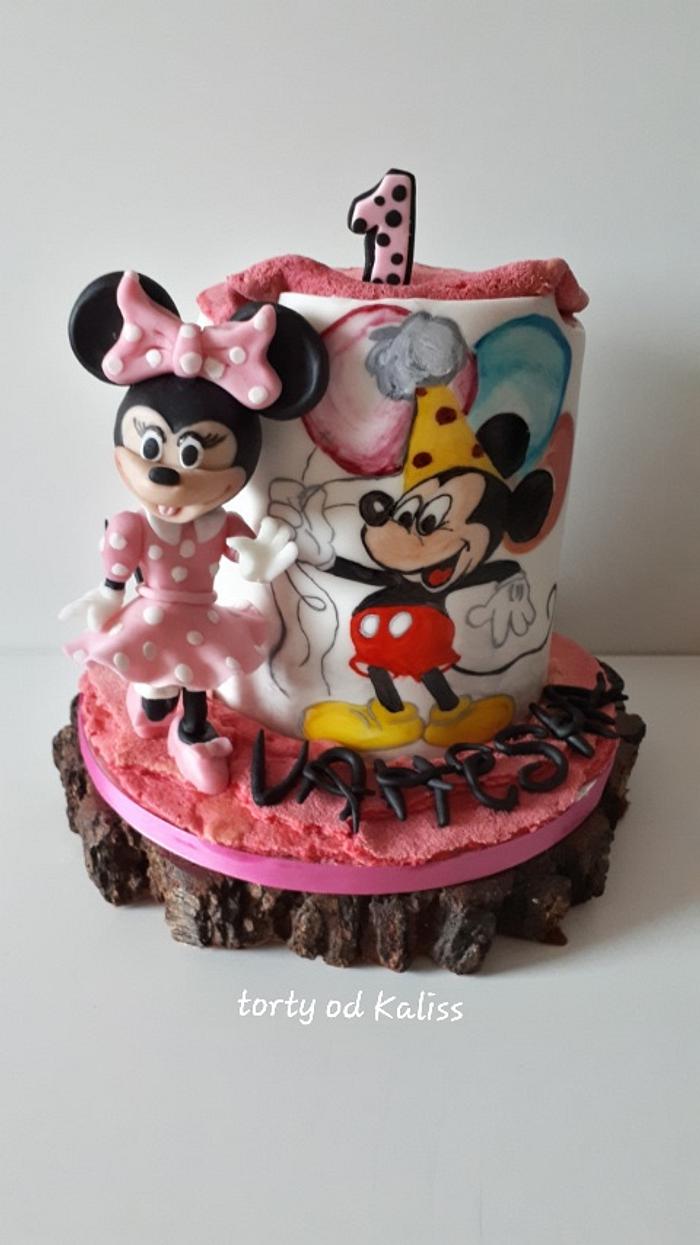 Birthday with Minnie and Mickey Mouse