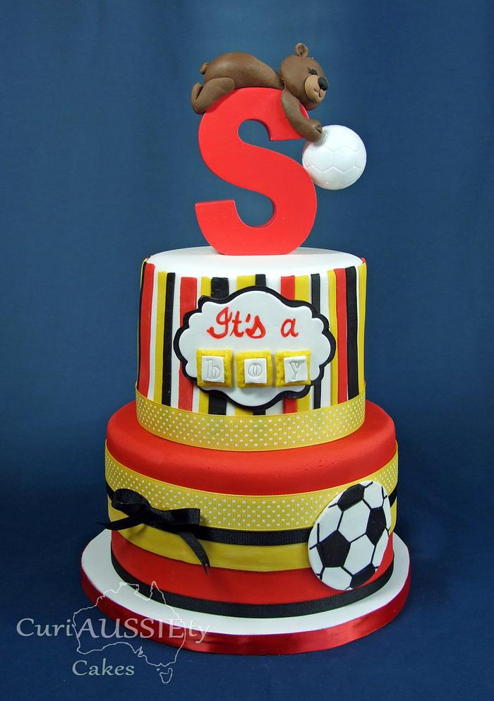 Manchester United baby shower cake