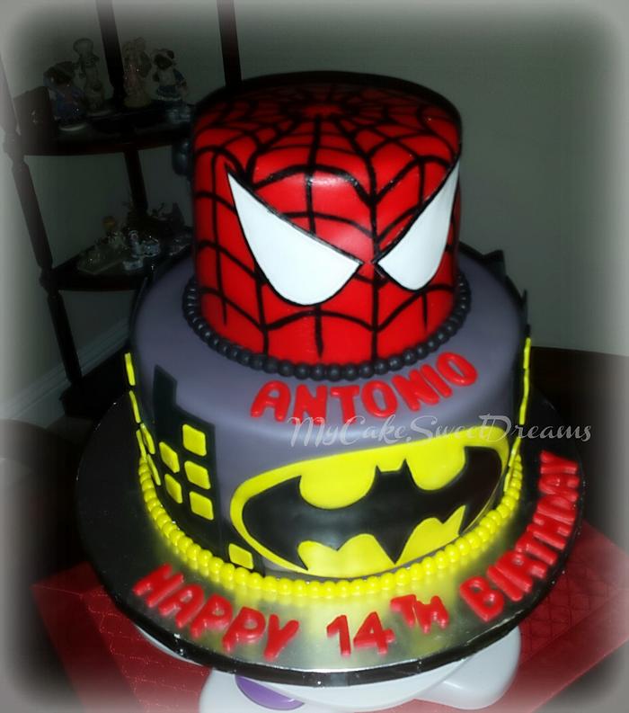 Spider-man & Batman Cake