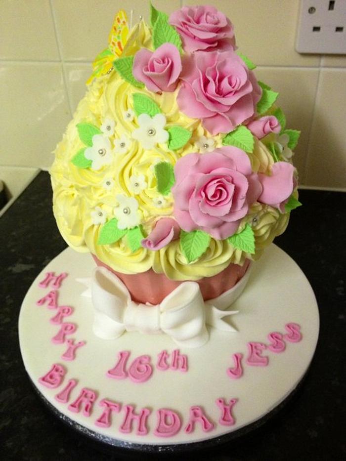 Girly giant cupcake