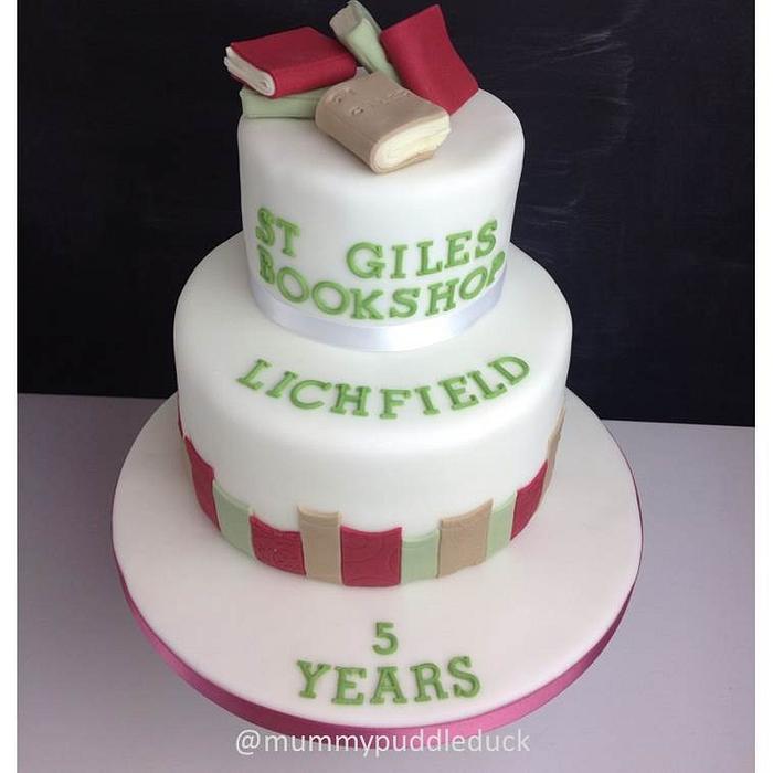 Book cake - 5th anniversary of St Giles Bookshop Lichfield 