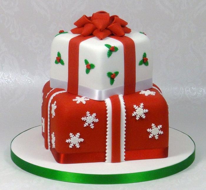 Stacked Christmas Presents Cake