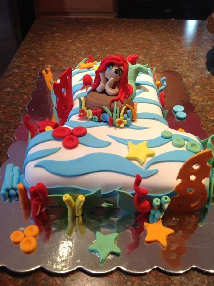 One year little mermaid cake!!!