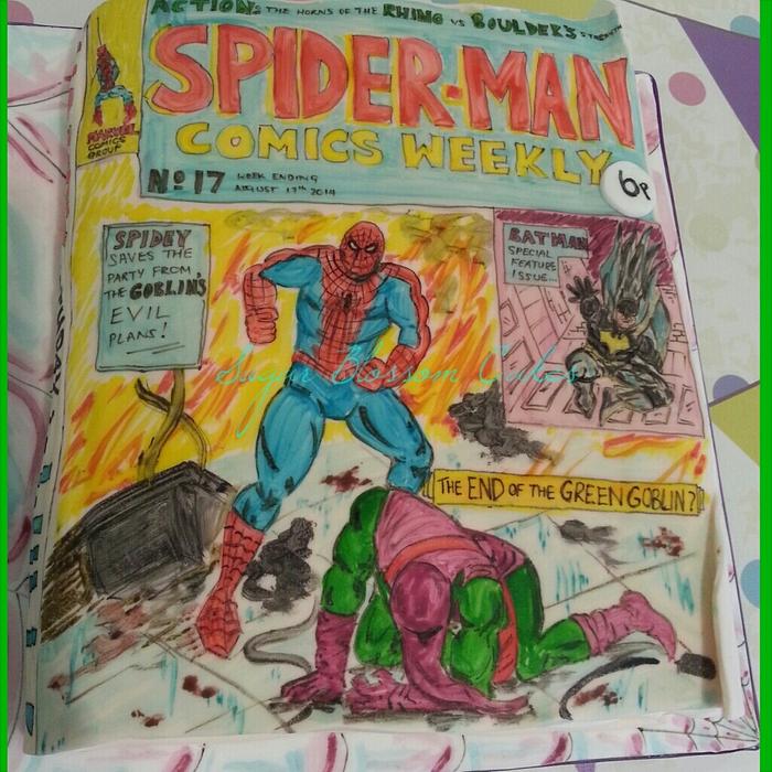 Spiderman comic cake