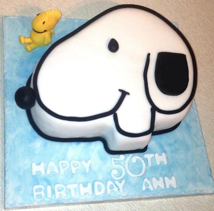 Snoopy and Woodstock cake
